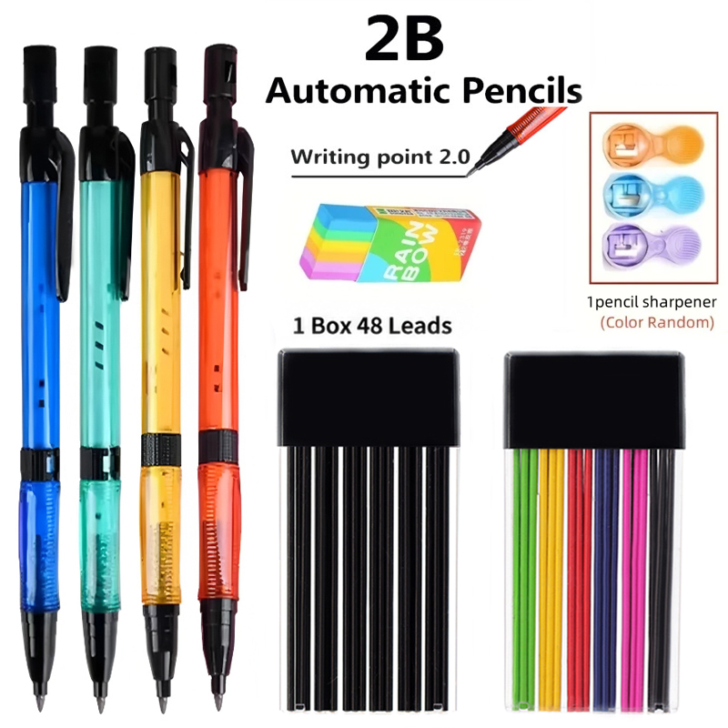 Staedtler Pencil Lumocolor - 2.0mm シャープペンシルセット 2B 黒/カラー芯リフィル付き スケッチアート、スケッチ、絵画、筆記用文具用品