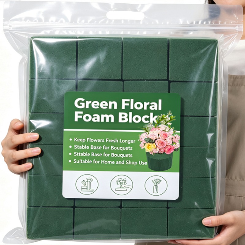 Floral Foam Oasis - グリーンフローラルフォームブロックDIYフラワーアレンジメントスポンジ乾湿両用吸水ブリック、花、誕生日、結婚式、庭の装飾用