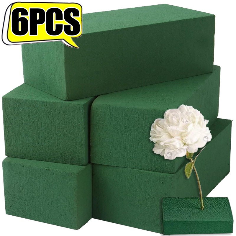 Floral Foam Oasis - 生花と造花用のフラワーフォームブロック、1～6個の濡れた状態のフラワーフォームブロック、家の装飾、結婚式、パーティー、祝祭に。