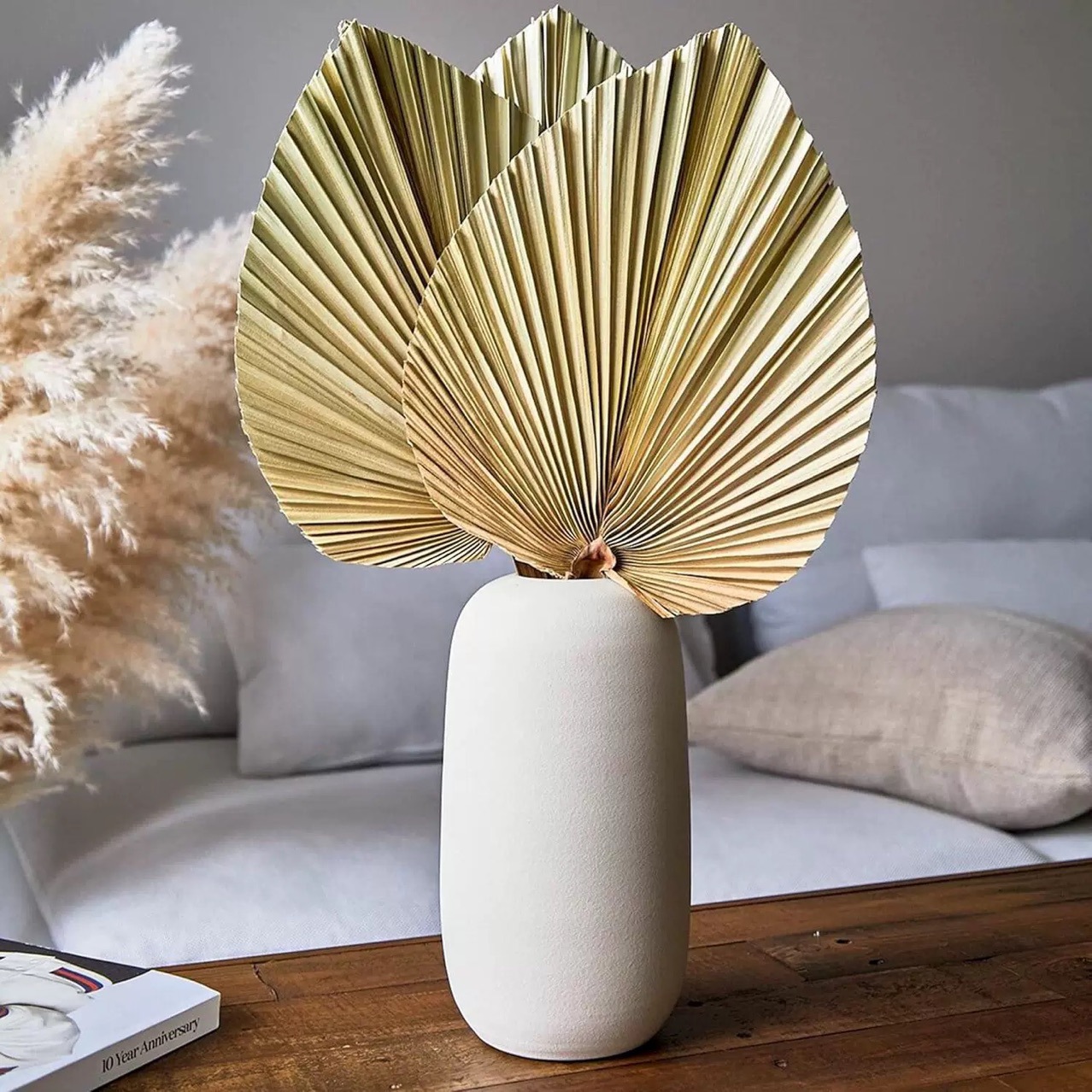 3枚入り 天然乾燥ヤシの葉 ボヘミアンスタイル ホームデコレ - Palm Leaf Dried のレビューと価格