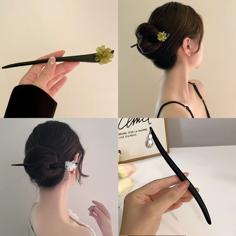 ヴィンテージ中国風の木製花ヘアスティックパールヘアピンジュエ - Supply Florist のレビューと価格