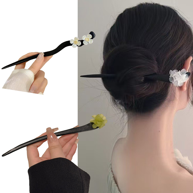 ヴィンテージ中国風の木製花ヘアスティックパールヘアピンジュエ - Supply Florist のレビューと価格