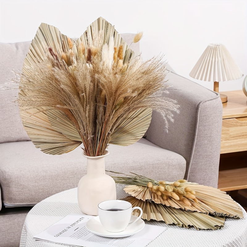 105個入り パンパスグラス ドライフラワーセット 人工花  - Palm Leaf Dried のレビューと価格