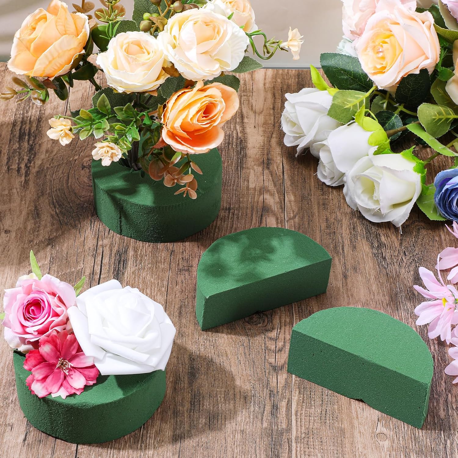 グリーンラウンドフローラルフォームブロック DIY 生花造花 - Floral Foam Oasis のレビューと価格
